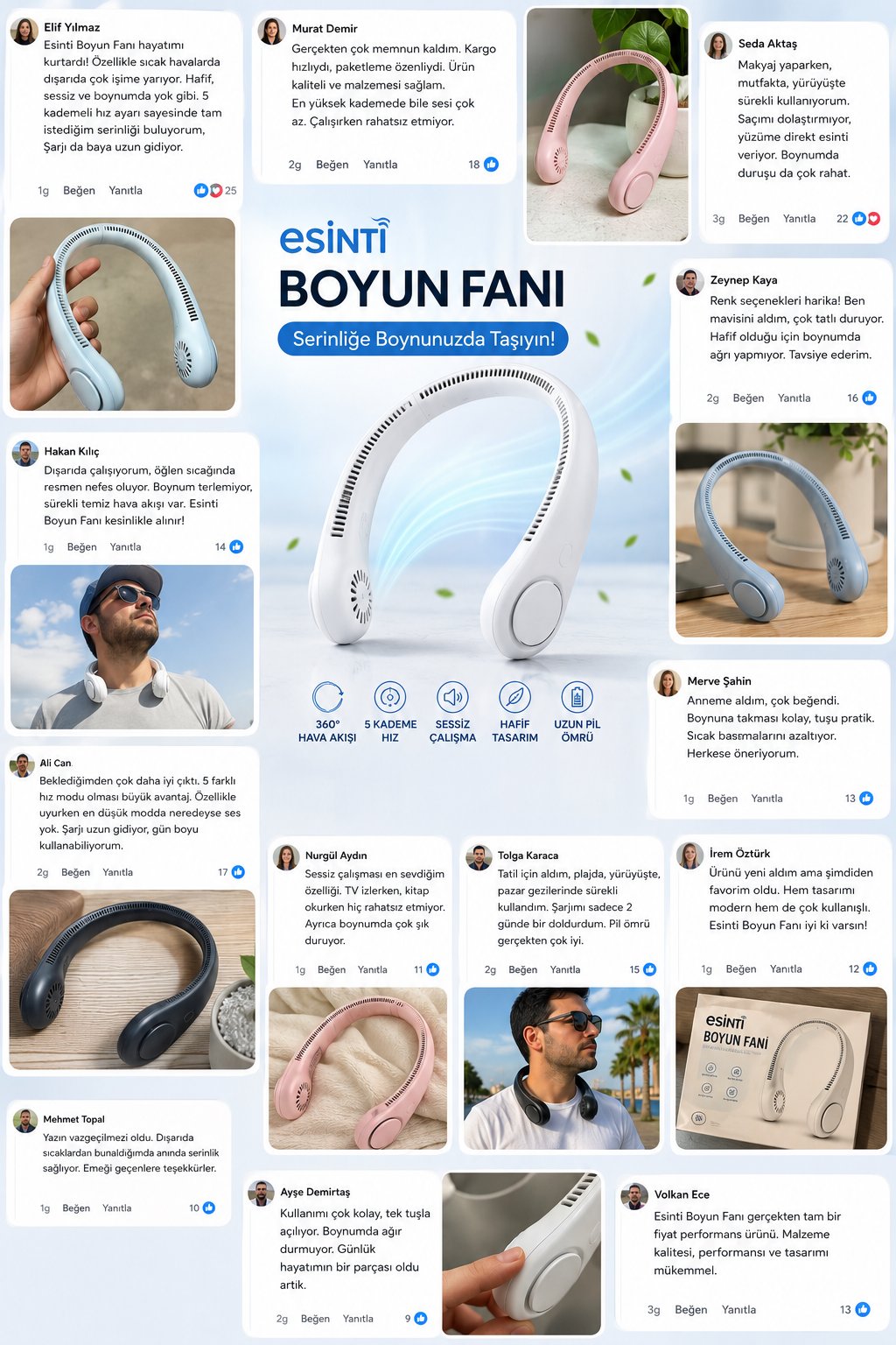 Esinti Boyun Fanı Facebook müşteri yorumları
