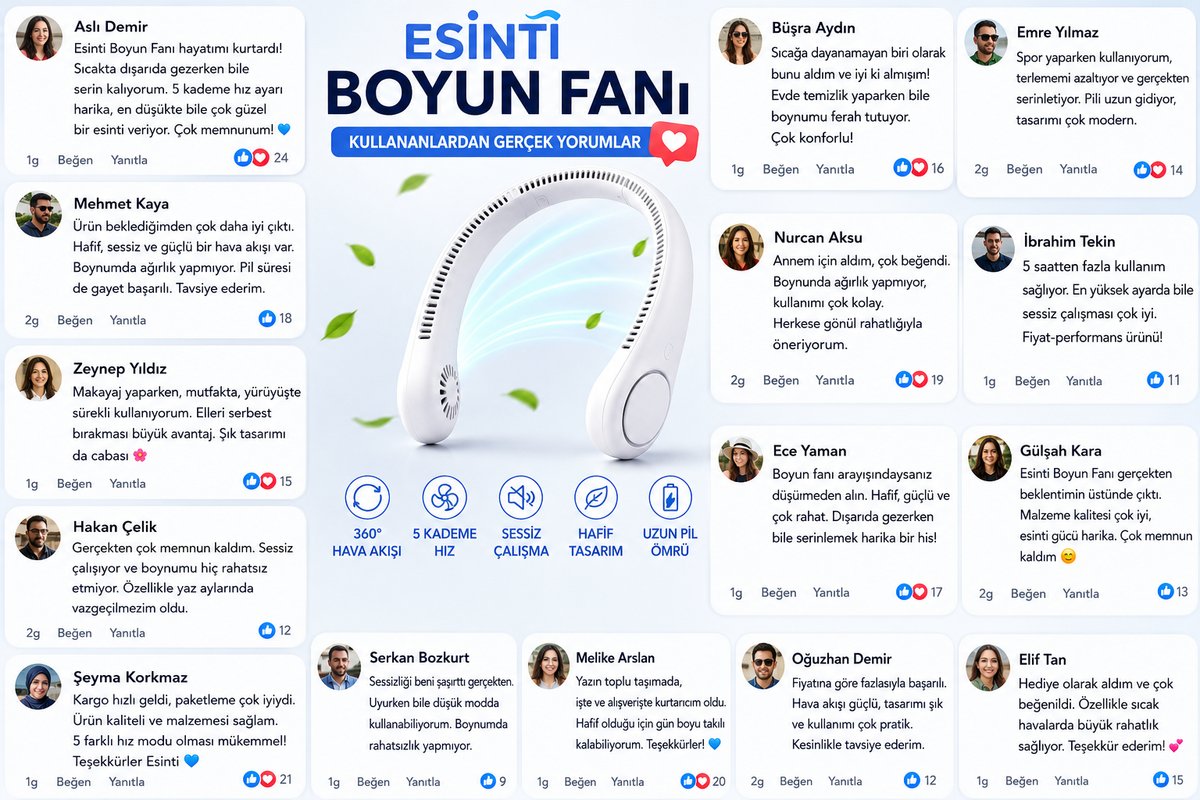 Esinti Boyun Fanı Facebook müşteri yorumları